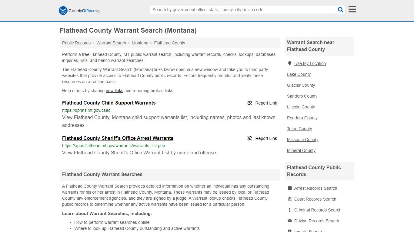 Warrant Search - Flathead County, MT (Warrant Checks & Lookups)
